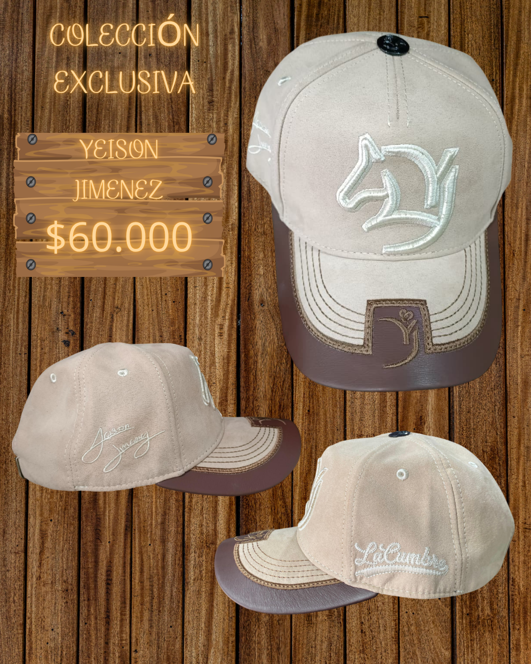 Gorra Yeison Jiménez Beige-Café