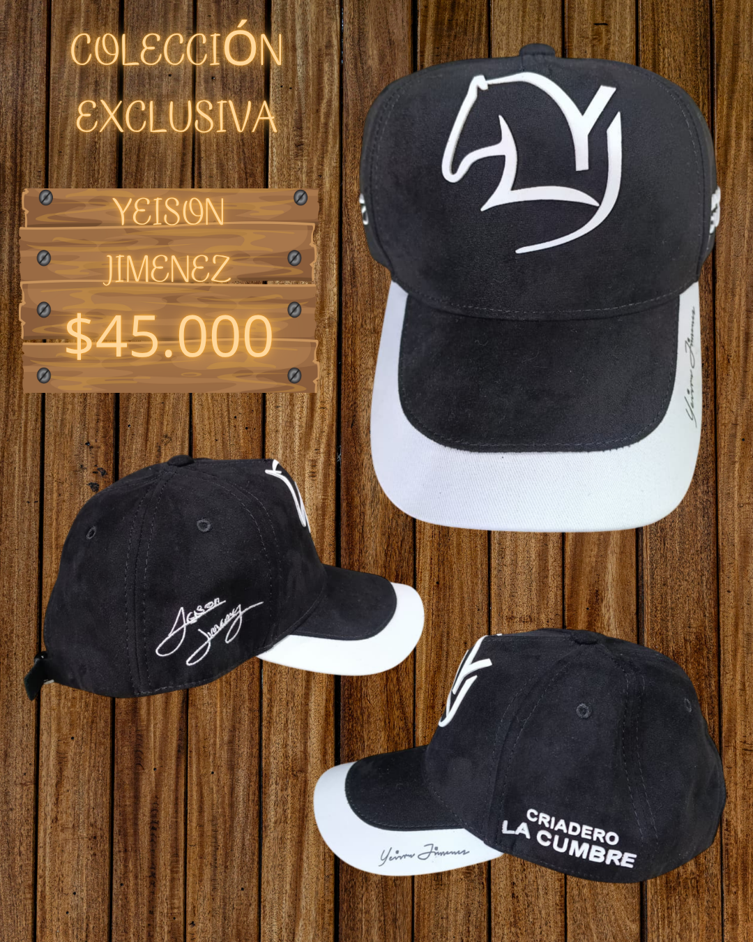 Gorra Yeison Jiménez Negra-Blanca